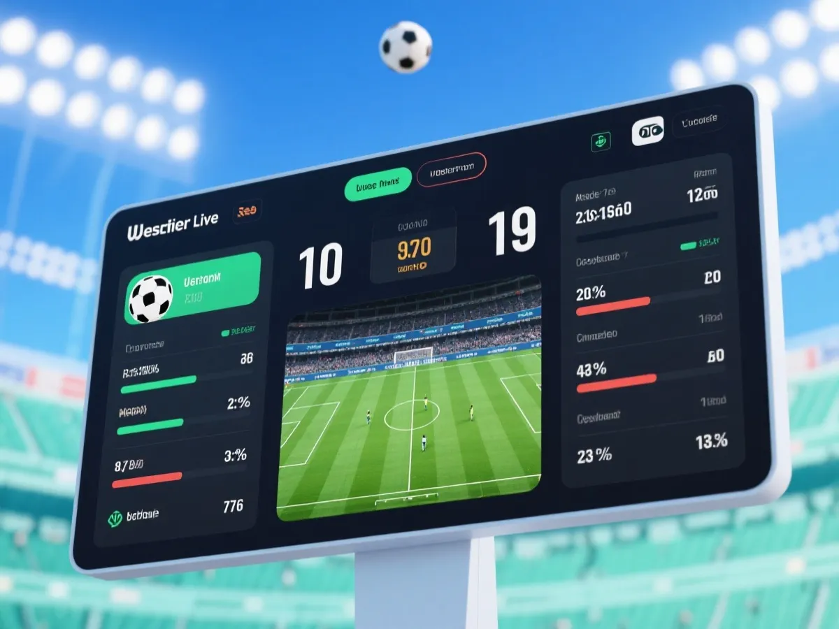 世界杯实时比分与比赛数据示意图